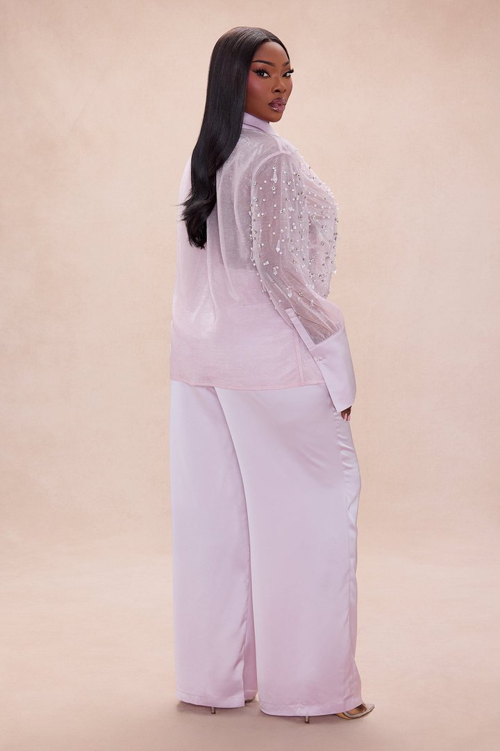 Athena Embellished Pant Set - Pink