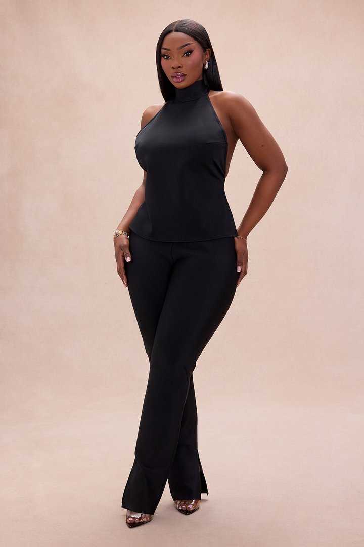 Jayden Backless Bandage Pant Set - Black