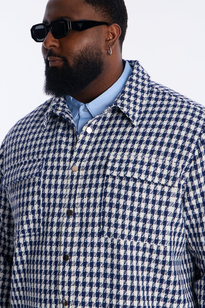Ludlow Checkered Long Sleeve Button Up Shirt - Blue