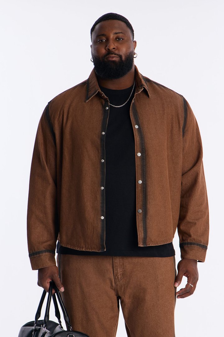 Highland Park Drift Button Up - Brown Combo