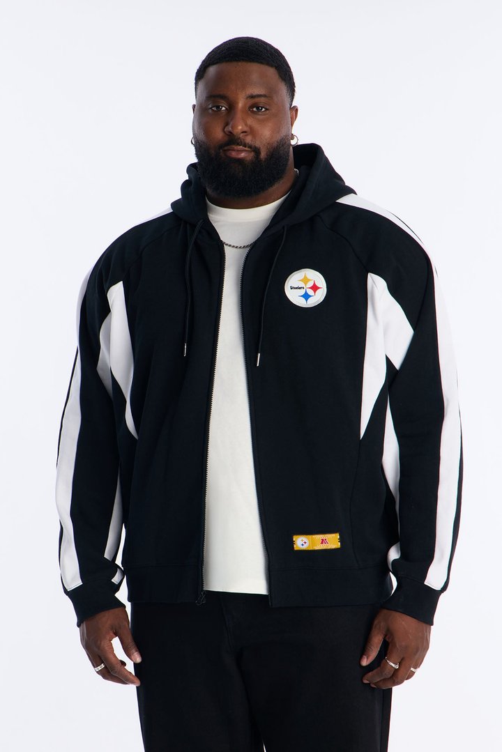 Steelers Monster Oversized Zip Up Hoodie - Black