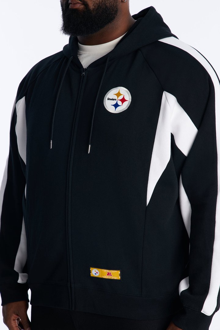 Steelers Monster Oversized Zip Up Hoodie - Black