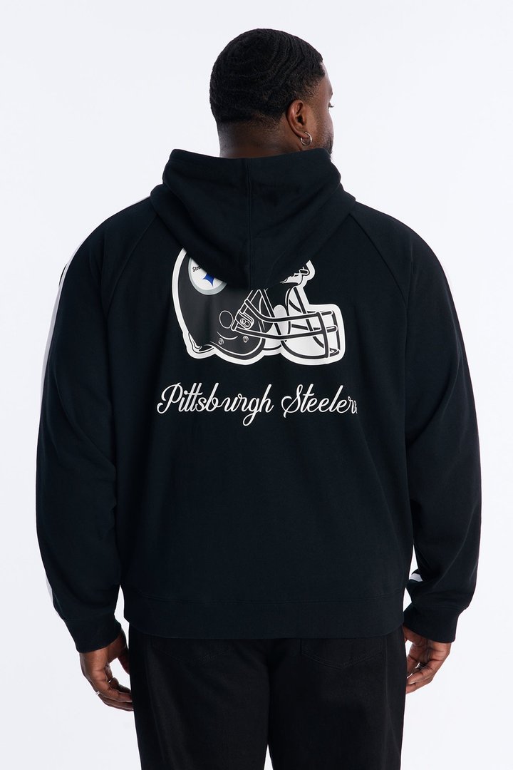 Steelers Monster Oversized Zip Up Hoodie - Black