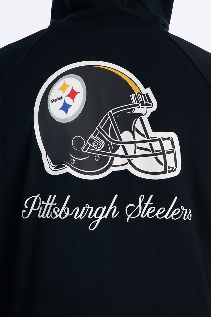 Steelers Monster Oversized Zip Up Hoodie - Black