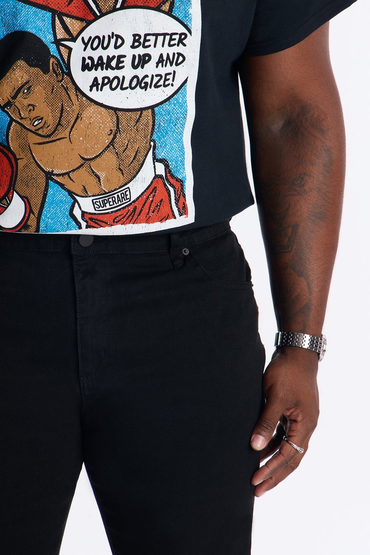 Stacked Skinny Flare Hit Me With Them Pearls Jean - Black