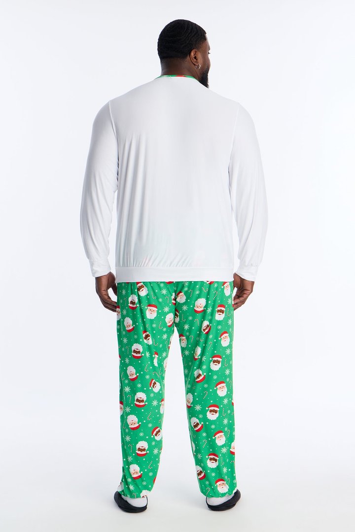 Dear Santa Matching Family Long Sleeve Holiday PJ Set - Green/combo