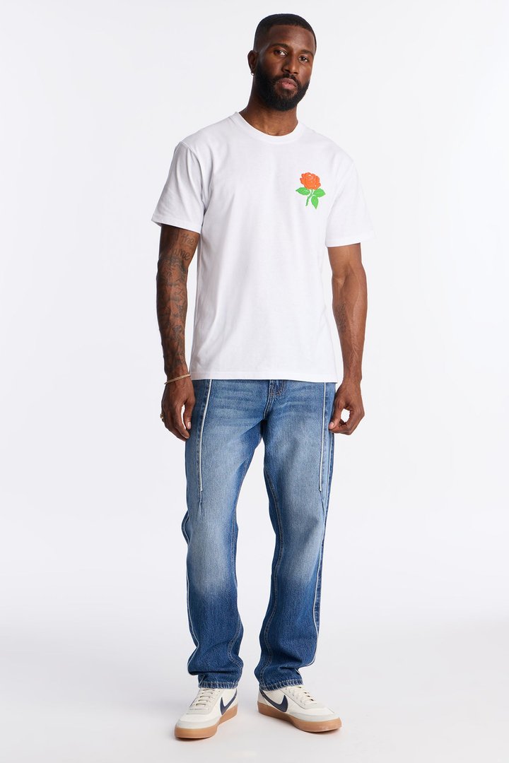 Slim Pipe Down Jean - Medium Blue Wash