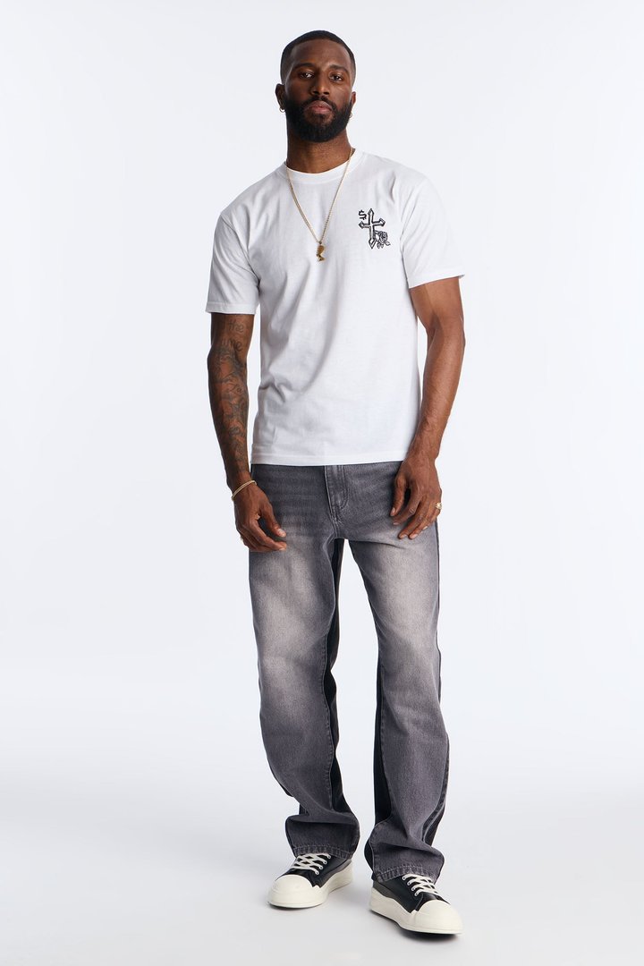 Straight Track Me Down Jean - Black/Grey