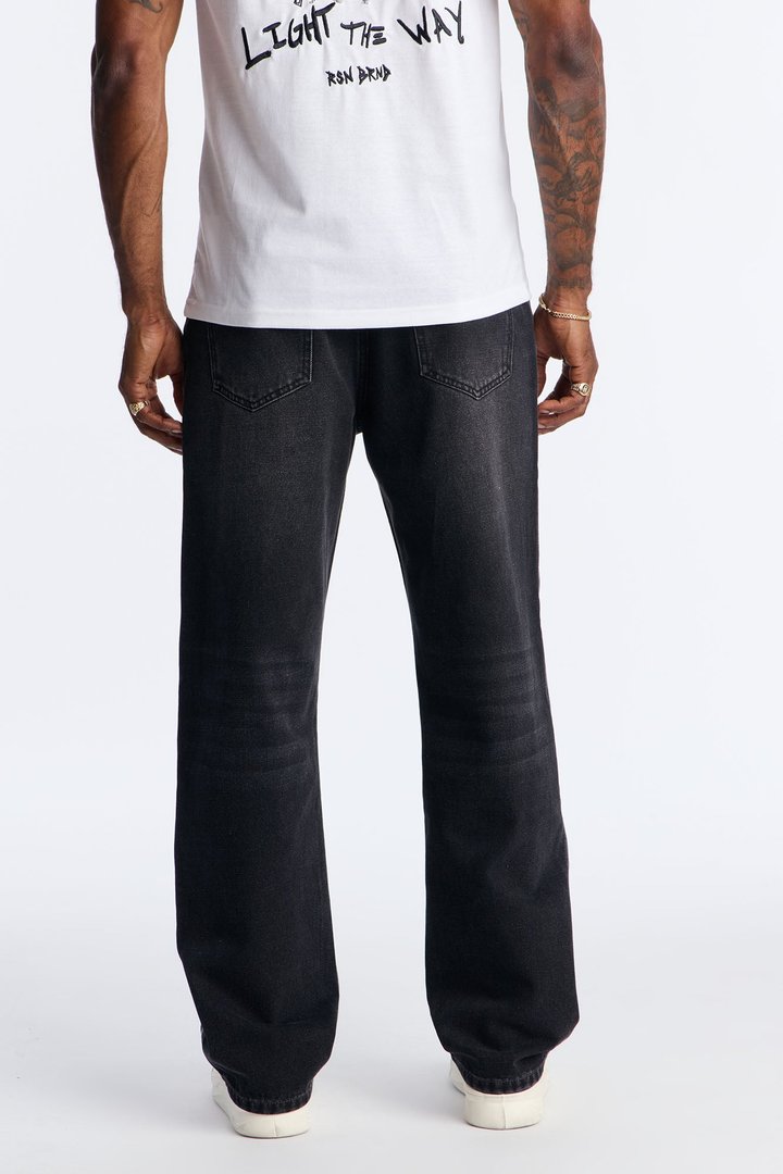 Straight Track Me Down Jean - Black/Grey