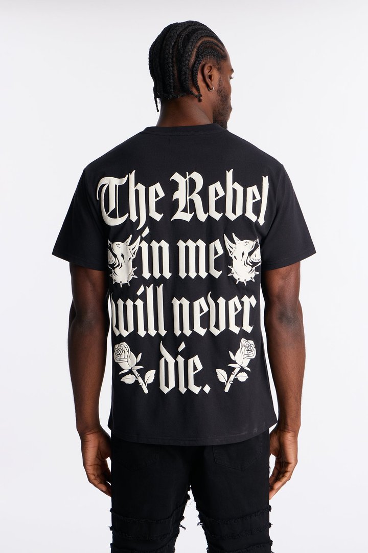 Rebellious Forever Short Sleeve Tee - Black