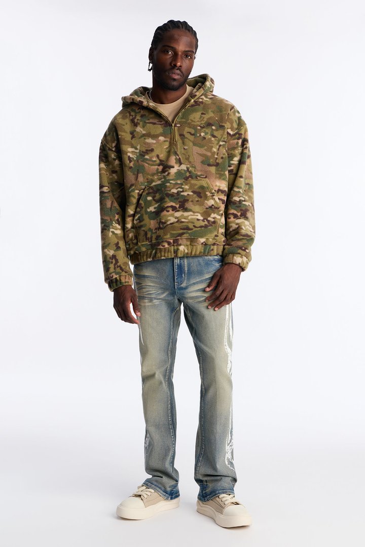 Stacked Skinny Flare Rockstar Life Jewel Jean - Light Wash