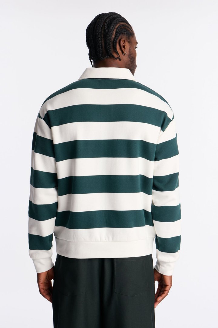 Racing Society Stripe Fleece Polo - Green