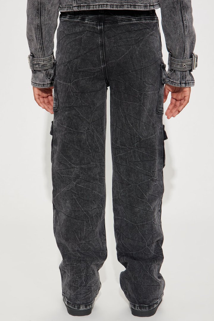 Mini Mad For You Cargo Jeans - Acid Wash Black