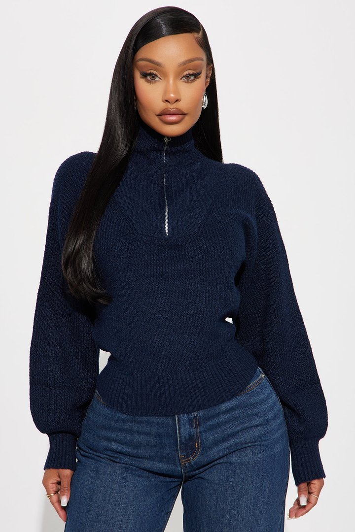 Tell Me About It Sweater - Navy
