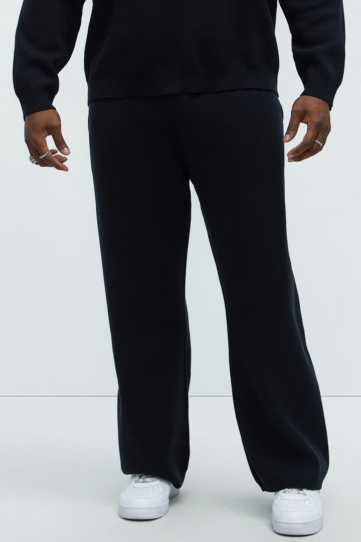 Recline Sweater Knit Sweatpants - Black