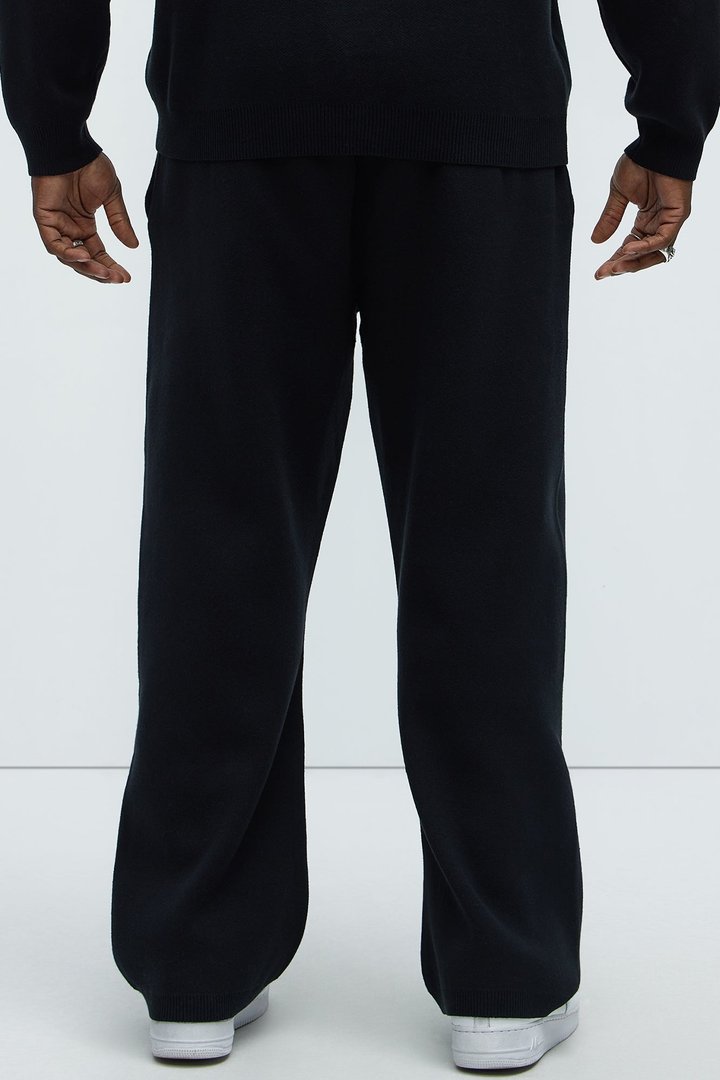 Recline Sweater Knit Sweatpants - Black