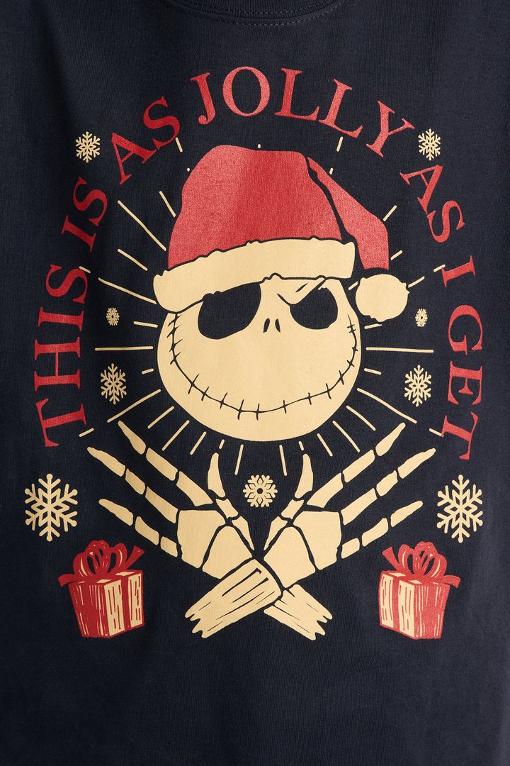 Mini Jack Skellington Jolly As I Get Short Sleeve Tee - Black
