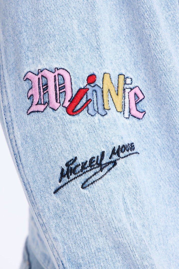 Mickey and Minnie Embroidered Denim Jacket - Medium Wash