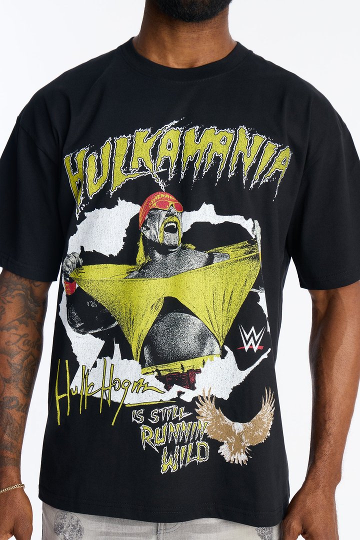 Hulk Hogan HULKAMANIA Premium Short Sleeve Tee - Black