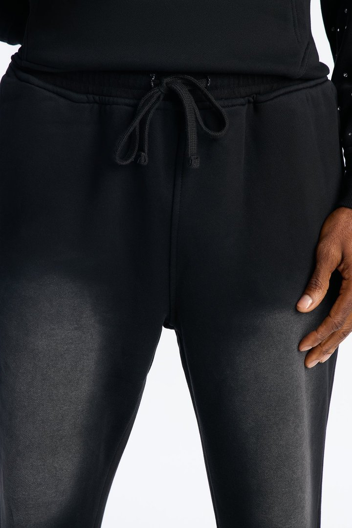 Run Them Rhinestones Relaxed Sweatpants - Black