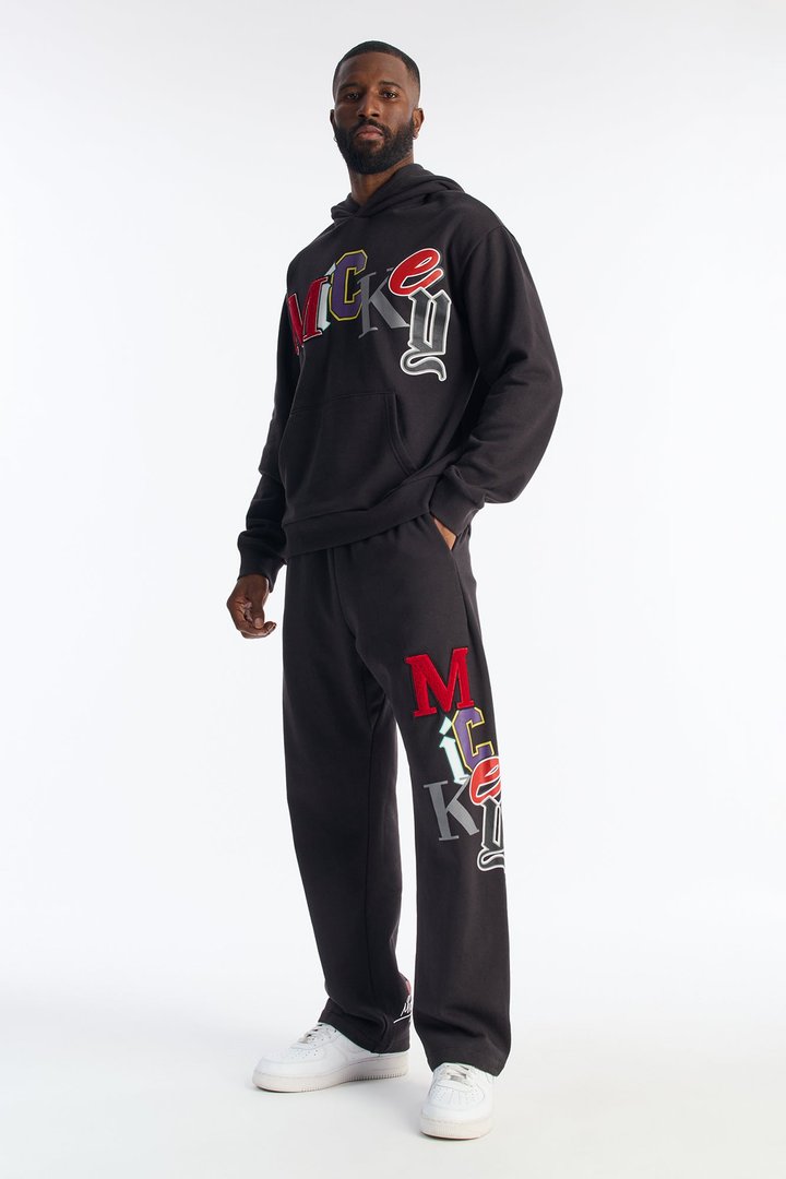 Disney Mickey Patch Wide Fit Sweatpants - Black Wash