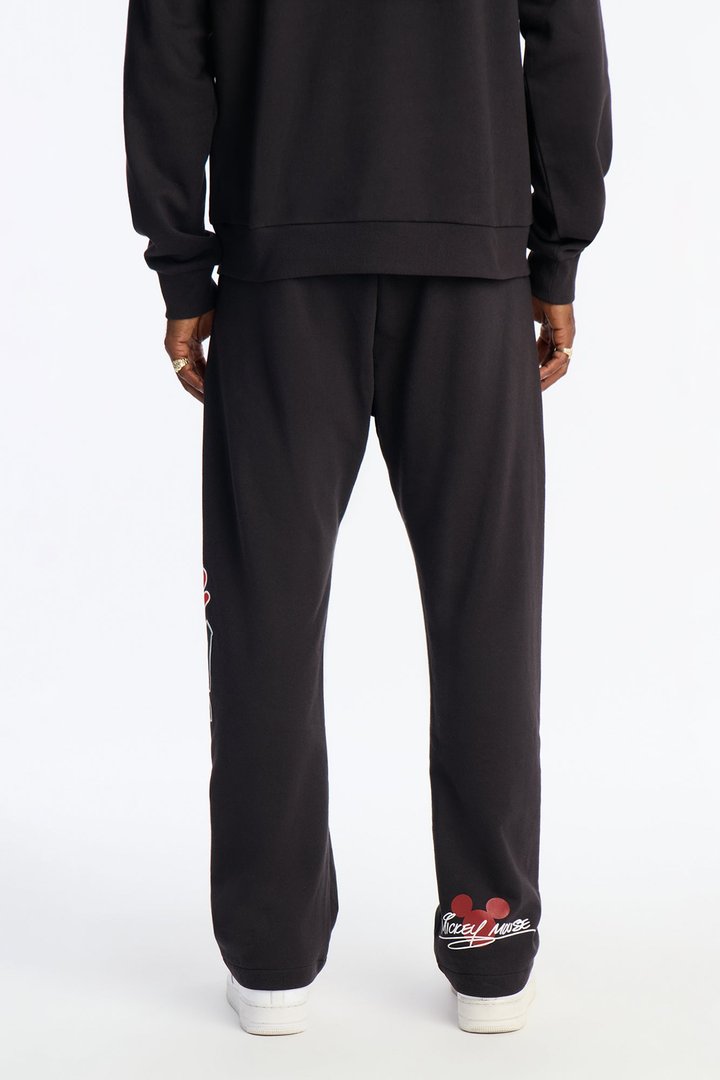 Disney Mickey Patch Wide Fit Sweatpants - Black Wash