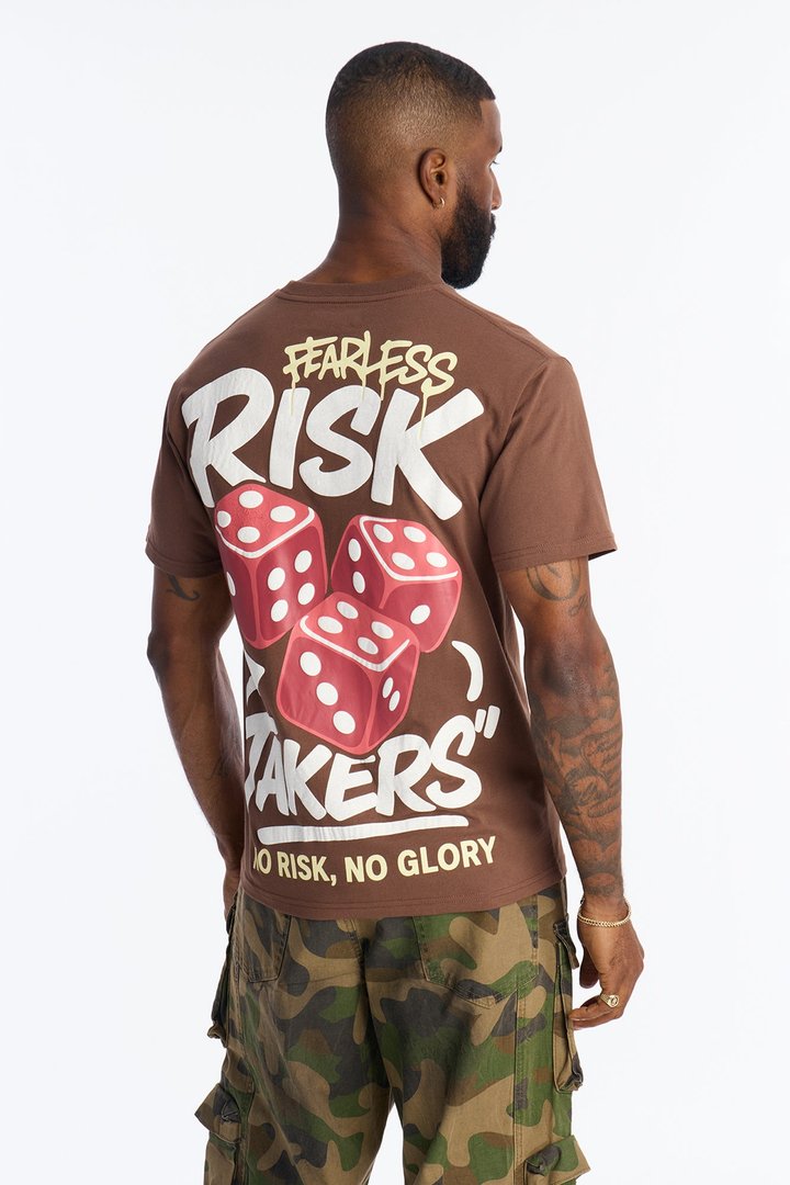 Fearless Risk Takers Short Sleeve Tee - Brown
