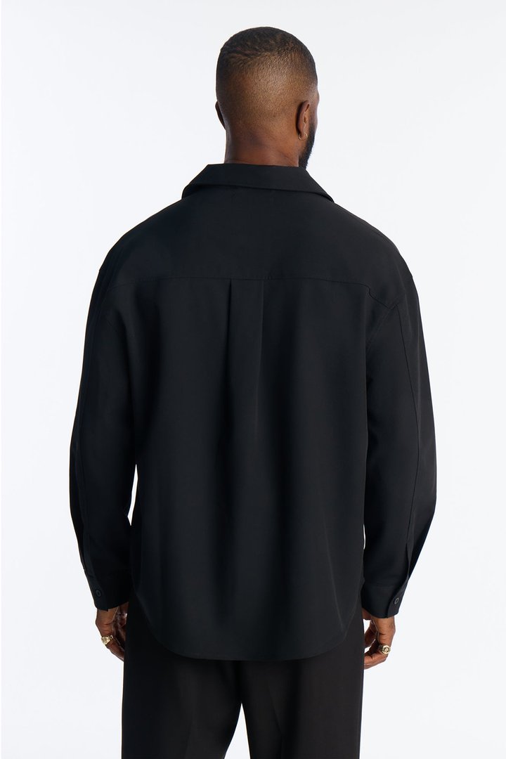 Relaxed Apex Chevron Tailored Shirt - Black