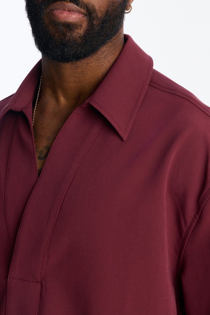 Relaxed Apex Chevron Tailored Shirt - Burgundy