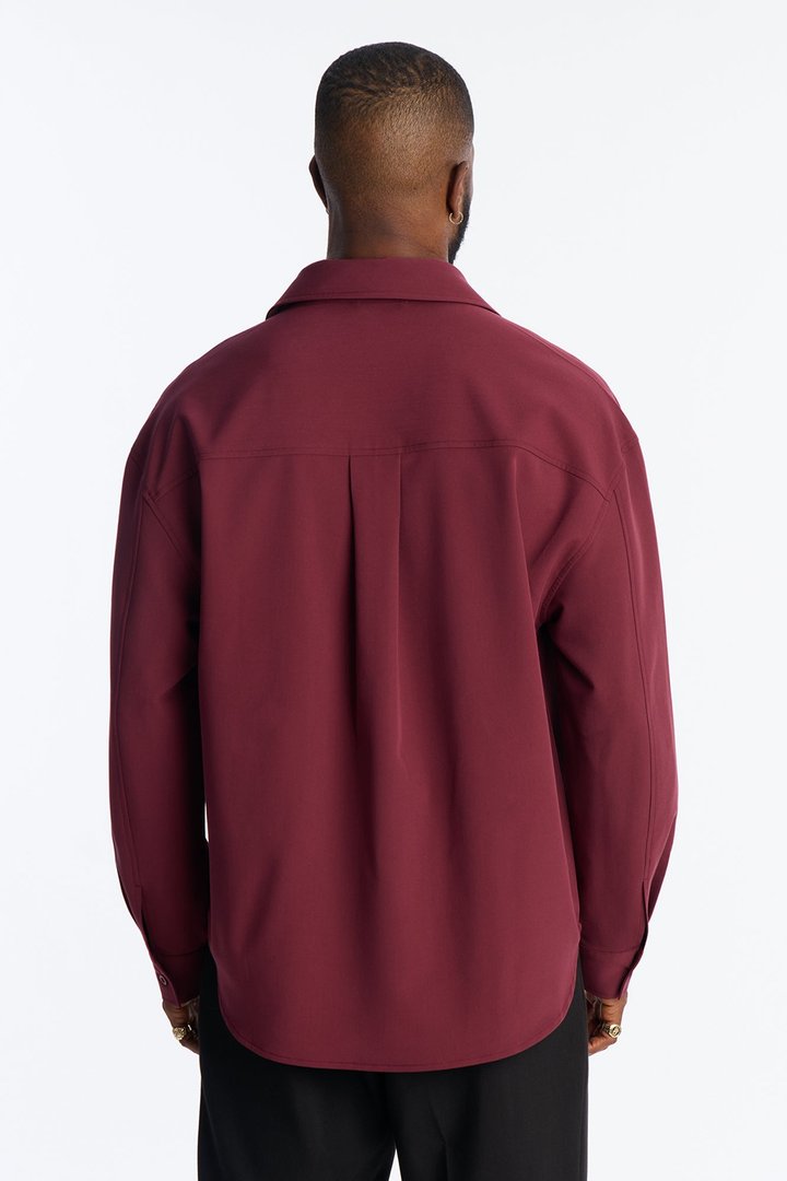 Relaxed Apex Chevron Tailored Shirt - Burgundy