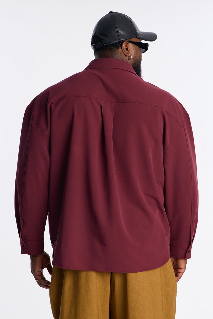 Relaxed Apex Chevron Tailored Shirt - Burgundy