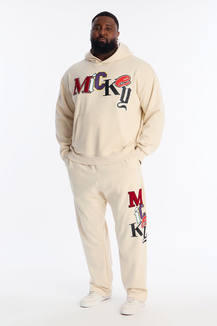 Disney Mickey Patch Wide Fit Sweatpants - Natural
