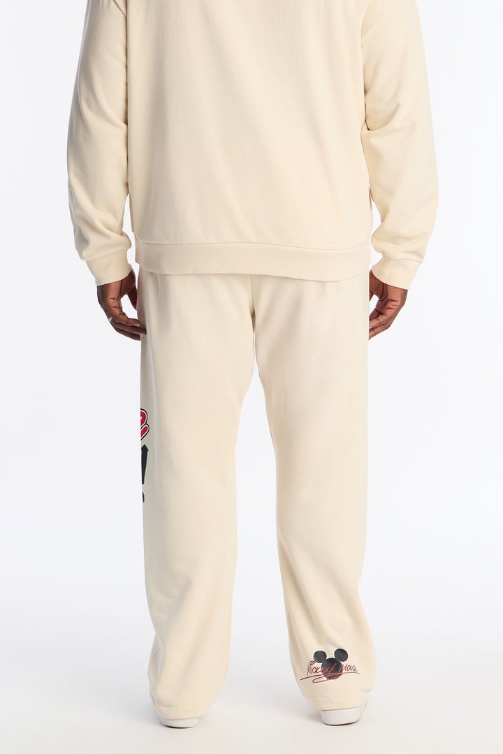 Disney Mickey Patch Wide Fit Sweatpants - Natural