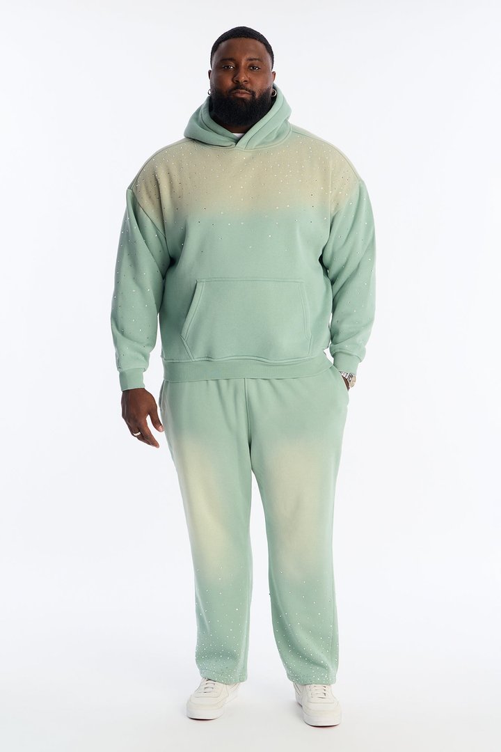 Run Them Rhinestones Relaxed Sweatpants - Sage