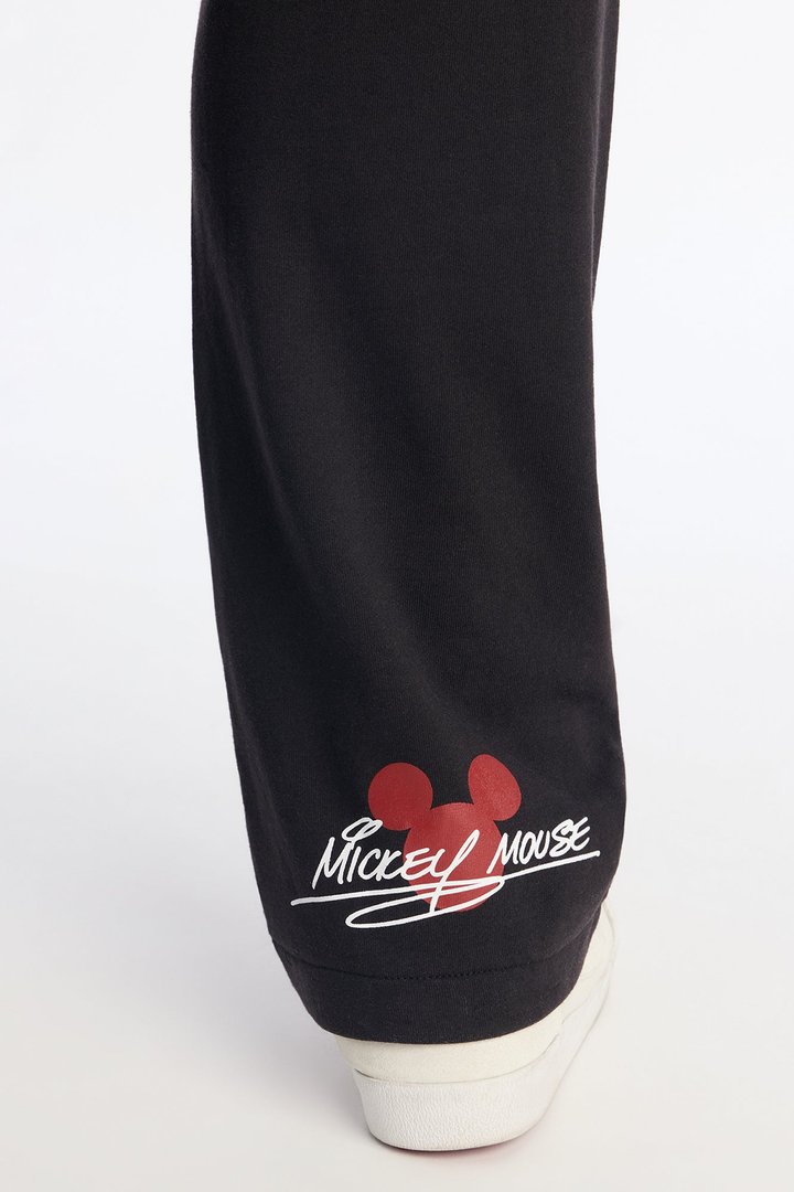 Disney Mickey Patch Wide Fit Sweatpants - Black Wash