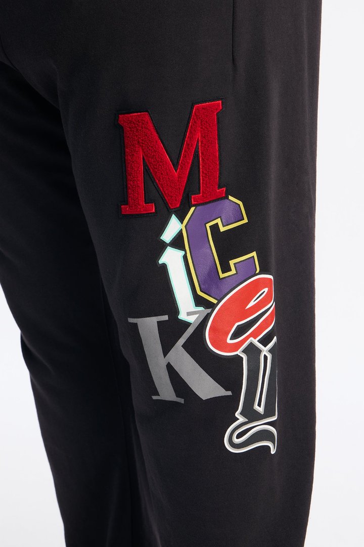 Disney Mickey Patch Wide Fit Sweatpants - Black Wash