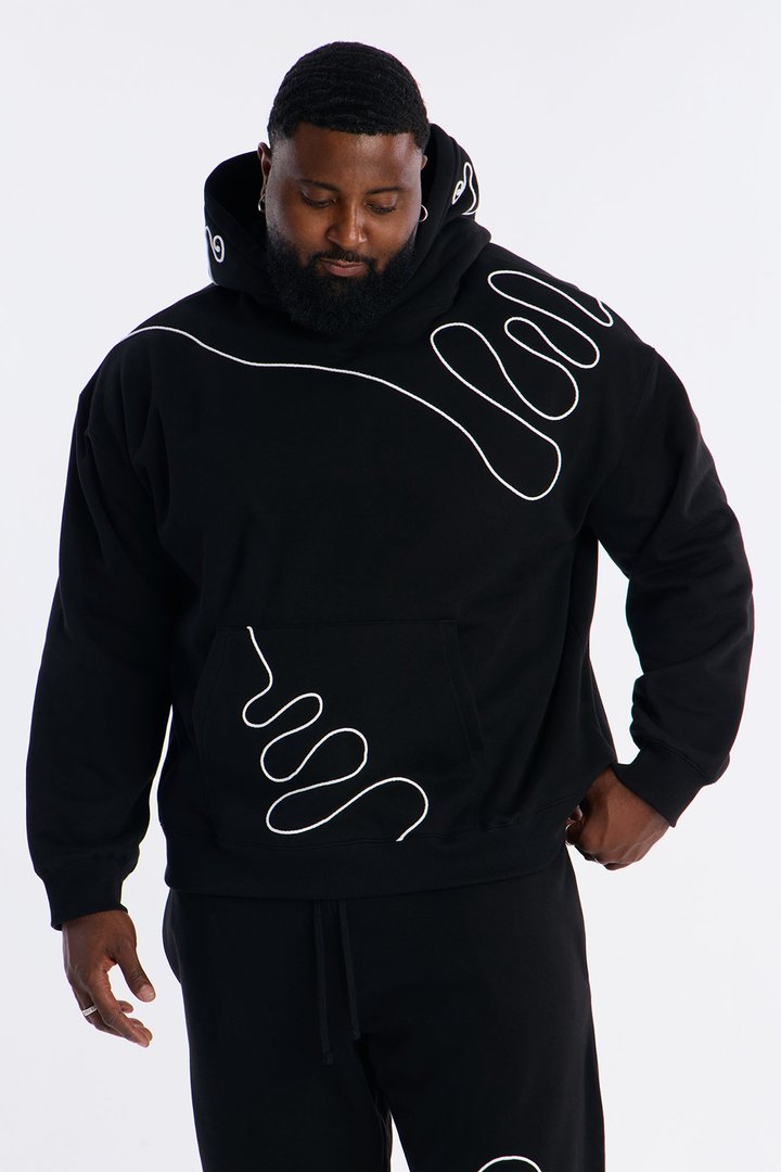 Lasso Embroidery Hoodie - Black