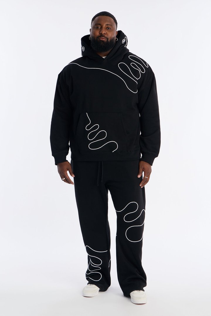 Lasso Slim Flare Sweatpants - Black