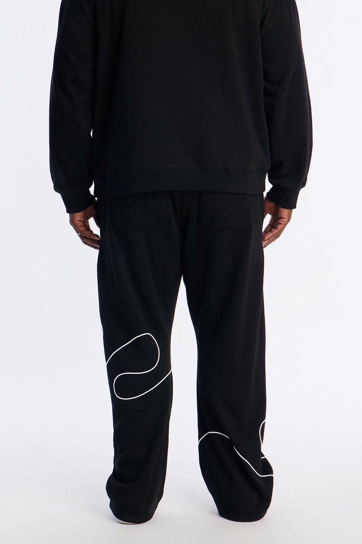 Lasso Slim Flare Sweatpants - Black