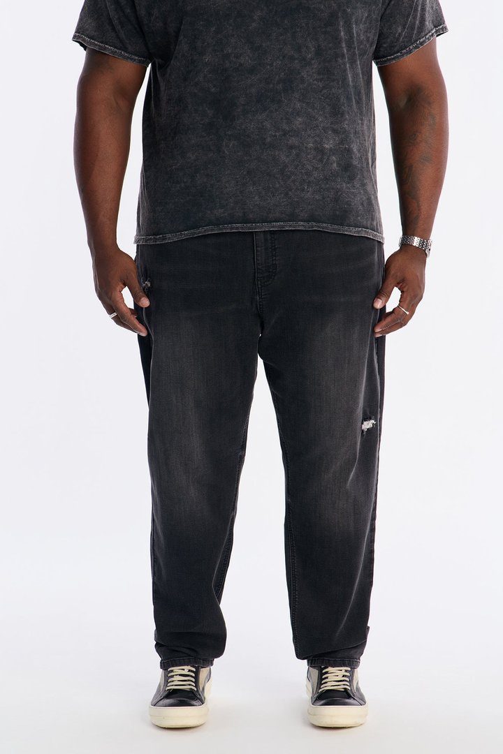 Slim E-Waist Knit Jean - Black Wash
