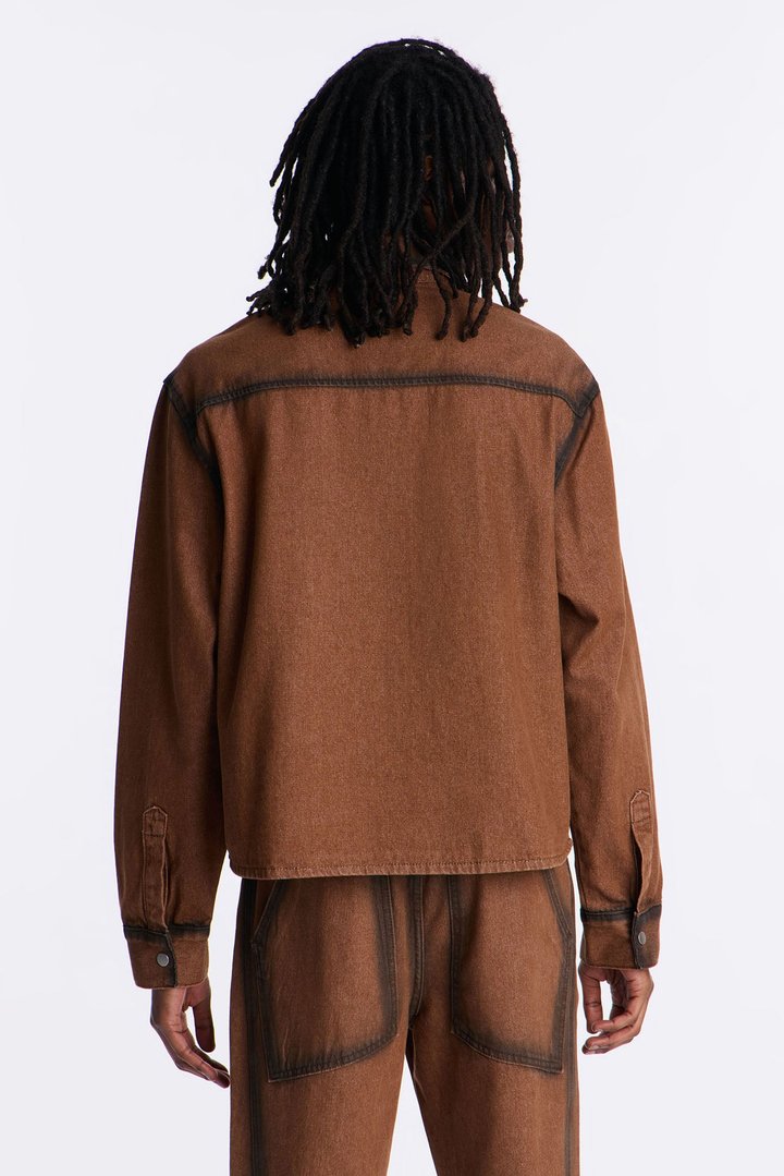 Highland Park Drift Button Up - Brown Combo