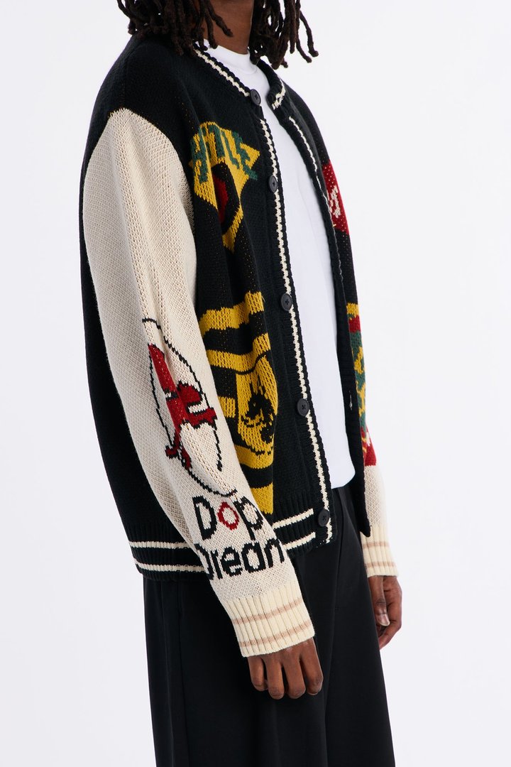 Teebi Mashup Stamped Cardigan - Black