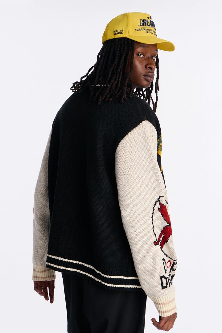 Teebi Mashup Stamped Cardigan - Black