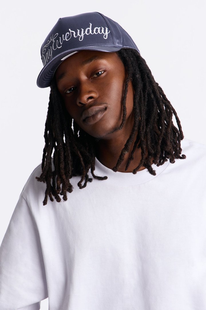 All Day Satin Structured Snapback Hat - Dark Grey