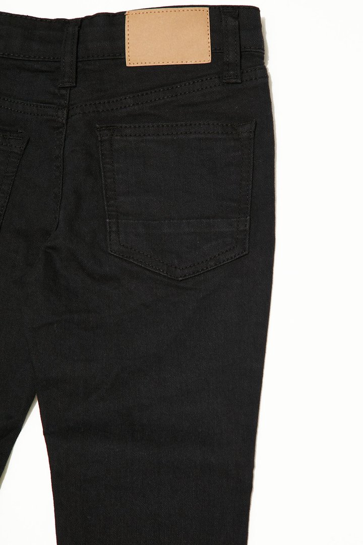 Mini Rip And Repair Knee Slit Stretch Jeans - Black