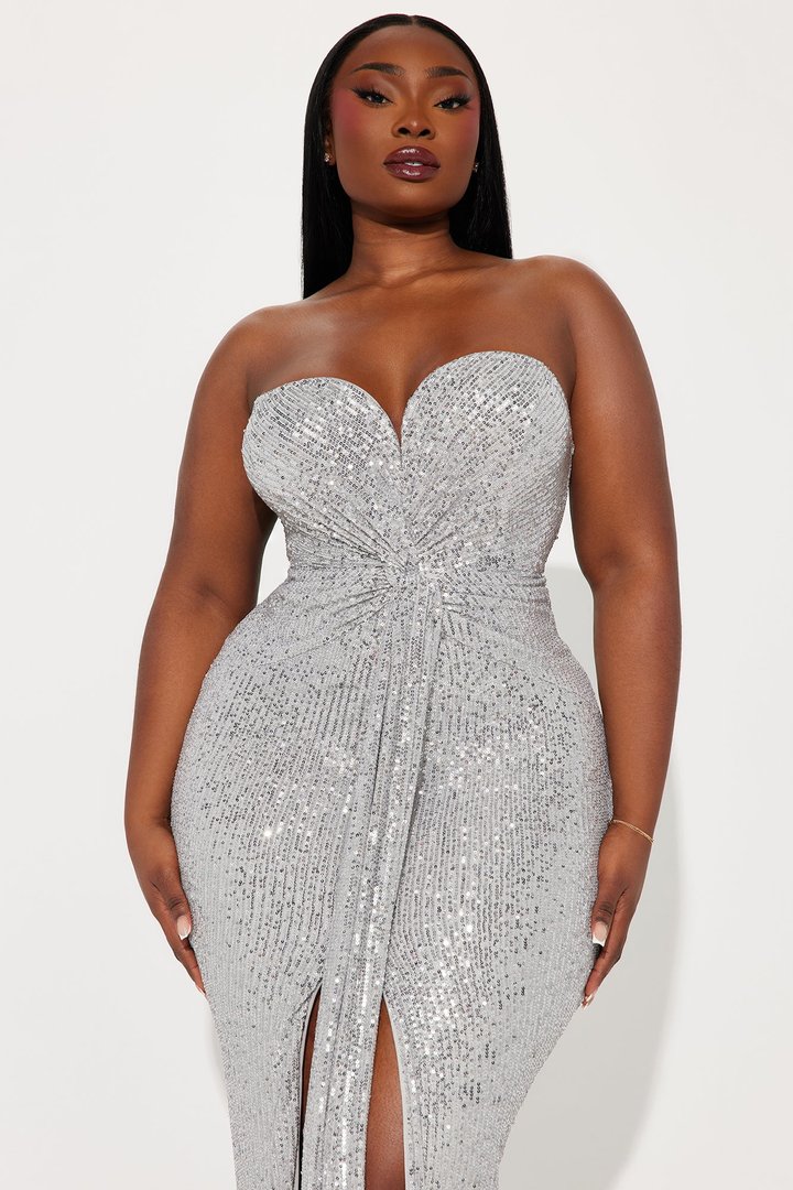 Celeste Sequin Maxi Dress - Silver