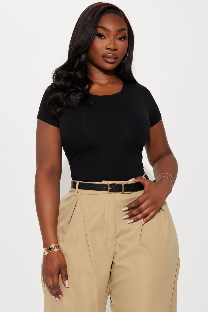 Samara Double Layered Bodysuit - Black