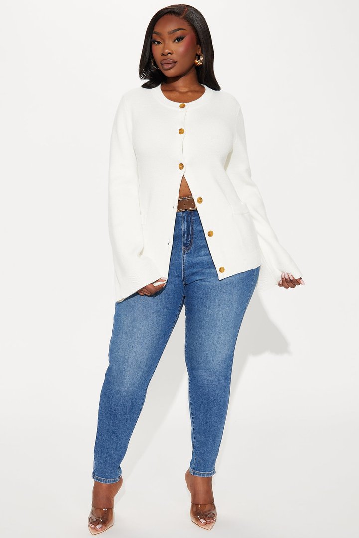 Grace Bell Sleeve Cardigan - Ivory