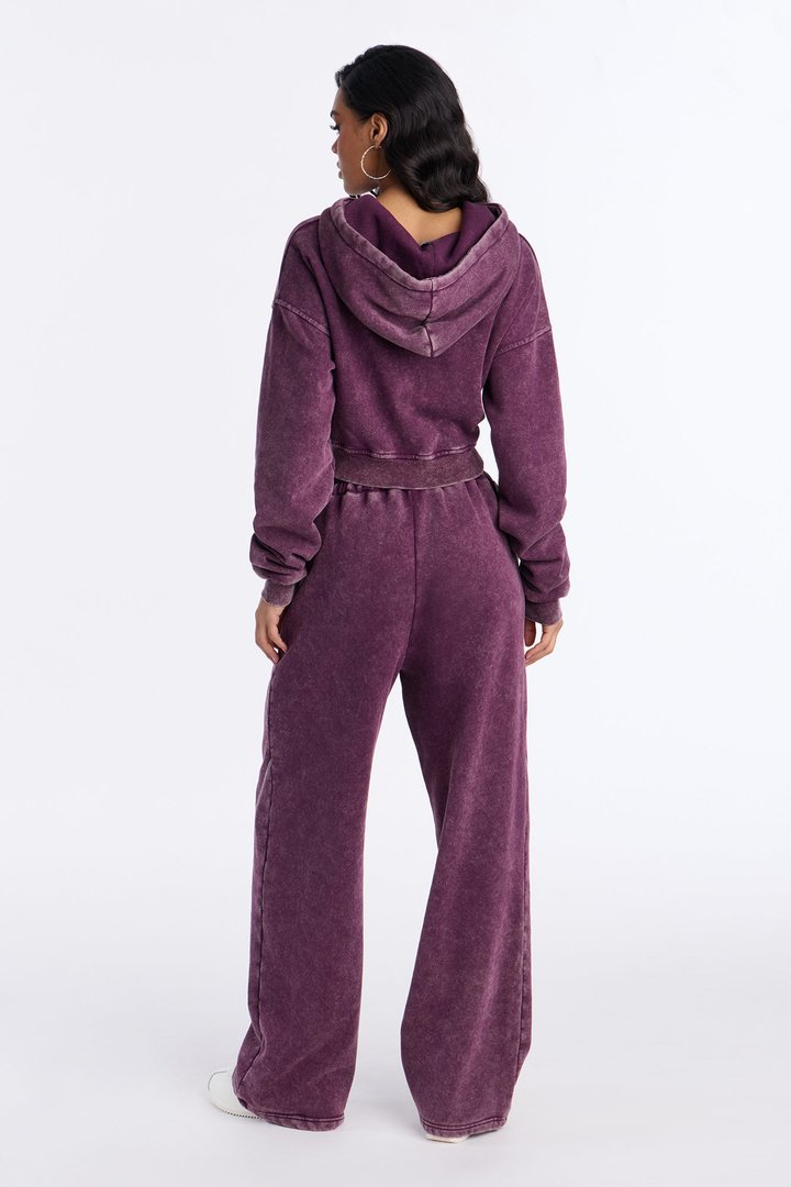 Norah Washed Lounge Hoodie - Plum