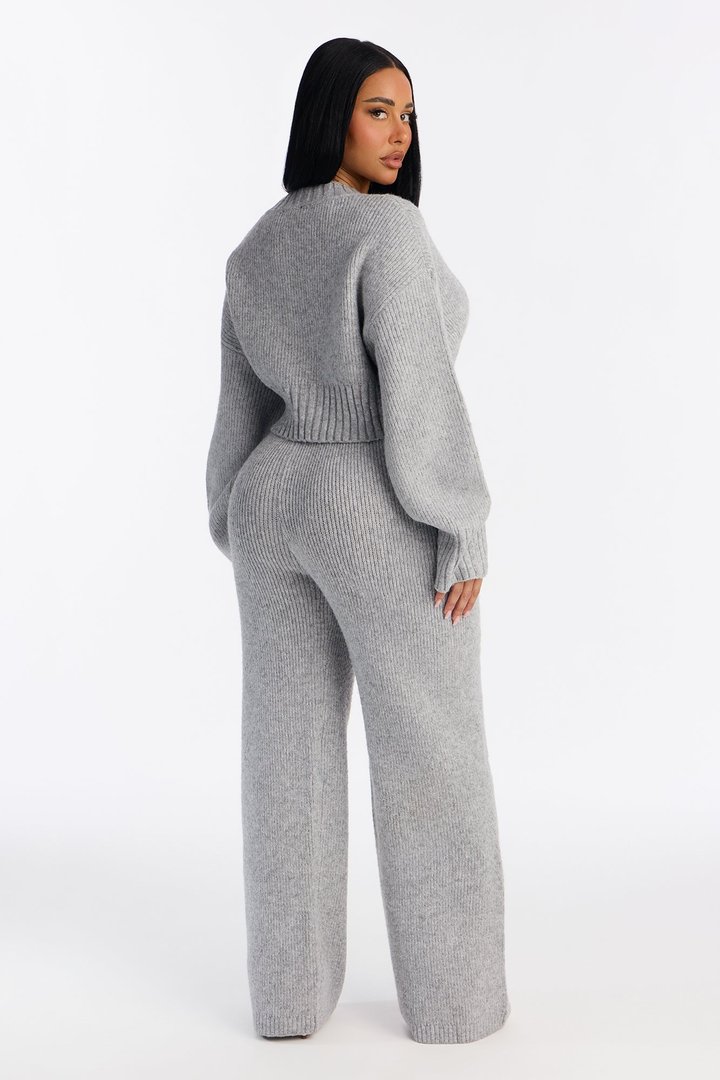 Mila Pullover Sweater Pant Set - Charcoal